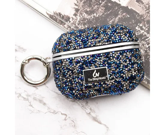 TPU чехол Bling World Rock Diamond для наушников AirPods 4 Синий