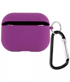 Силиконовый футляр с микрофиброй для наушников Airpods Pro 3 Фиолетовый / Grape