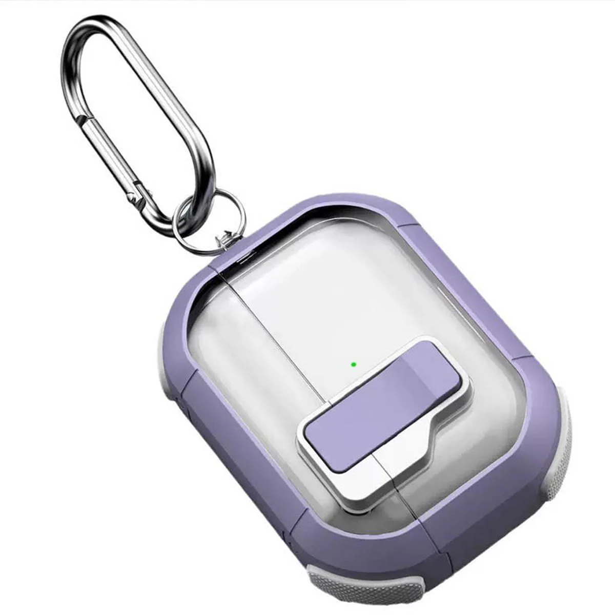 Футляр протиударний Locking Button для навушників Airpods Pro 2 / Pro Light Purple
