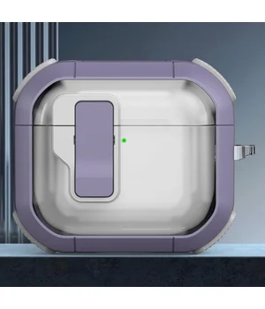 Футляр протиударний Locking Button для навушників Airpods 3 Light Purple
