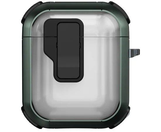 Футляр противоударный Locking Button для наушников Airpods 1/2 Apple Green