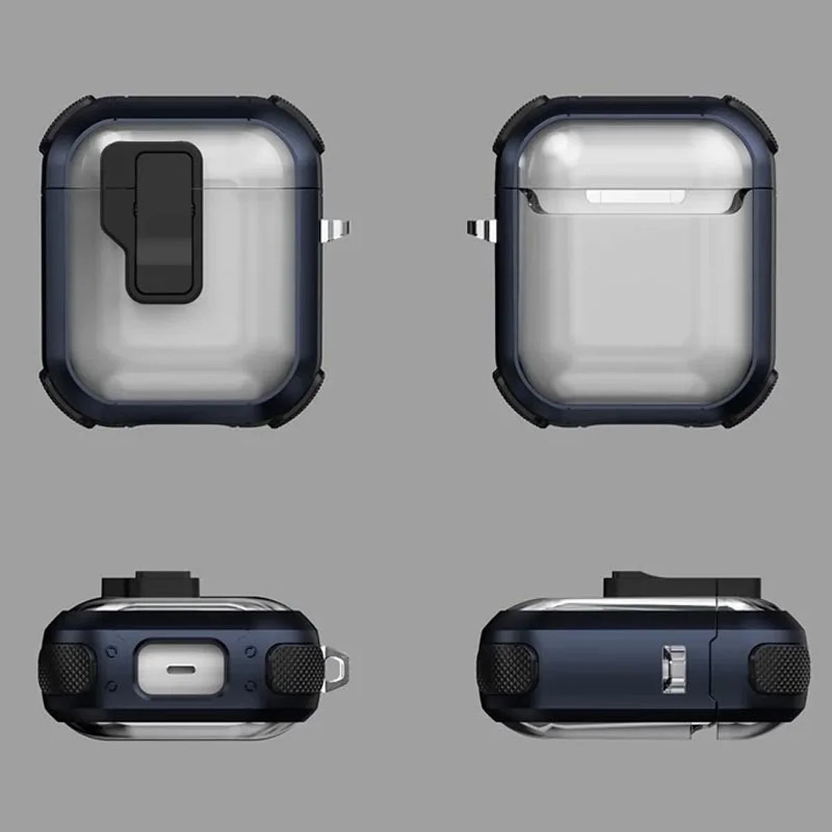 Футляр протиударний Locking Button для навушників Airpods 1/2 Blue