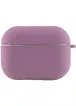 Силиконовый футляр с микрофиброй для наушников Airpods 4 Лиловый / Lilac Pride