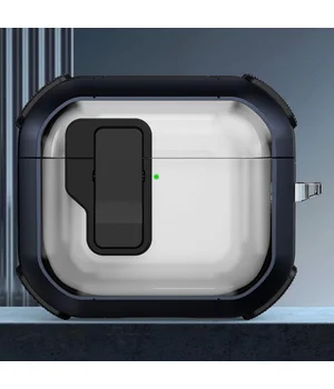 Футляр противоударный Locking Button для наушников Airpods 3 Blue