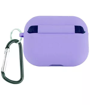 Силиконовый футляр с микрофиброй для наушников Airpods Pro 3 Сиреневый / Dasheen