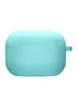 Силиконовый футляр с микрофиброй для наушников Airpods 4 Бирюзовый / Marine Green