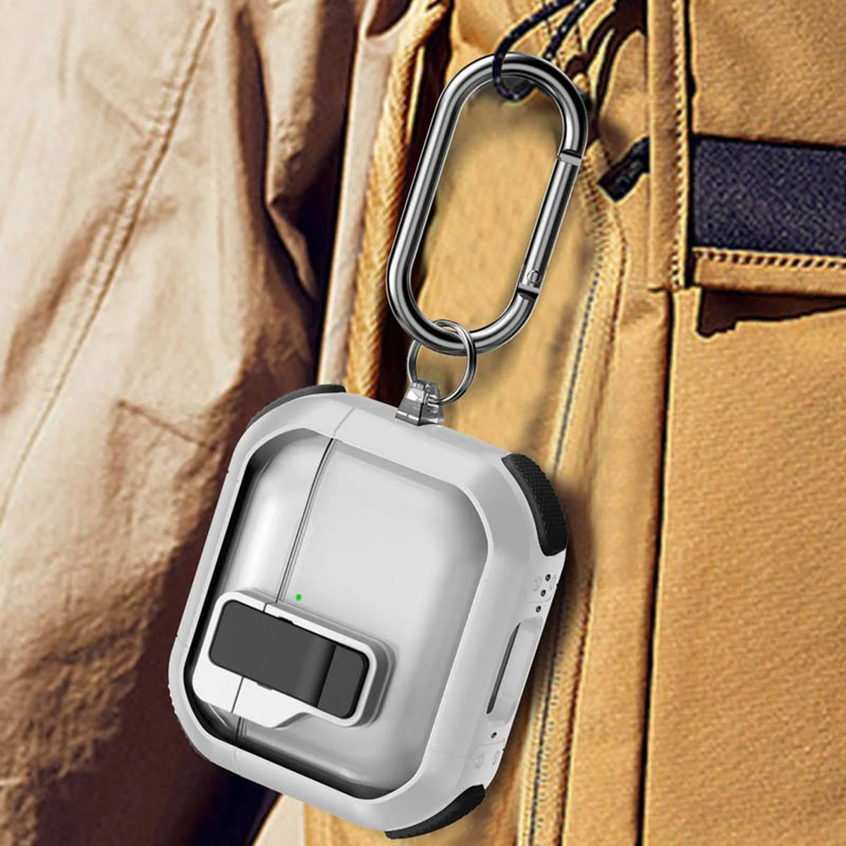 Футляр протиударний Locking Button для навушників Airpods 3 White