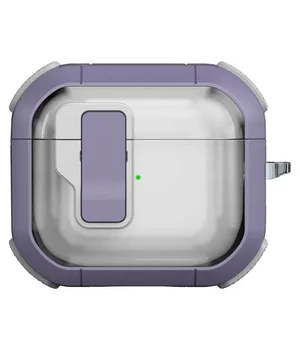 Футляр противоударный Locking Button для наушников Airpods 4 Light Purple
