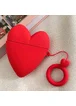 Силиконовый футляр Lucky Heart series для наушников AirPods2 + кольцо Красный