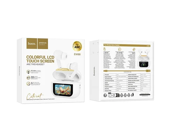 Беспроводные TWS наушники Hoco EW88 Rampino with Touch Screen ANC White
