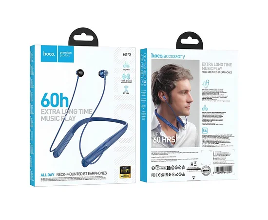 Bluetooth наушники Hoco ES73 Dynastic neck-mounted Blue
