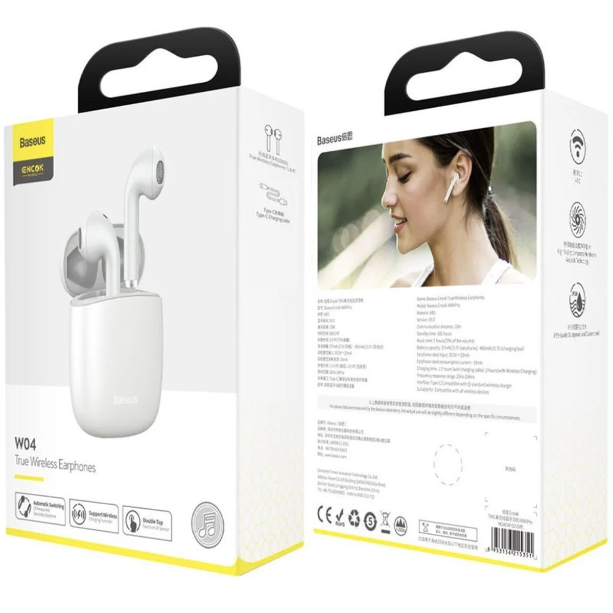 Бездротові навушники TWS Baseus Encok W04 (NGW04) Білий