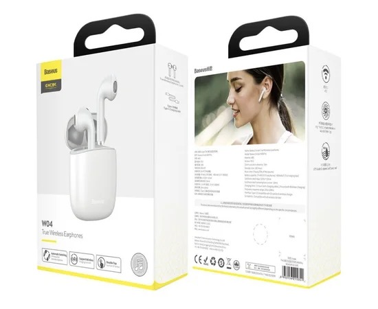 Беспроводные TWS наушники Baseus Encok W04 (NGW04) Белый