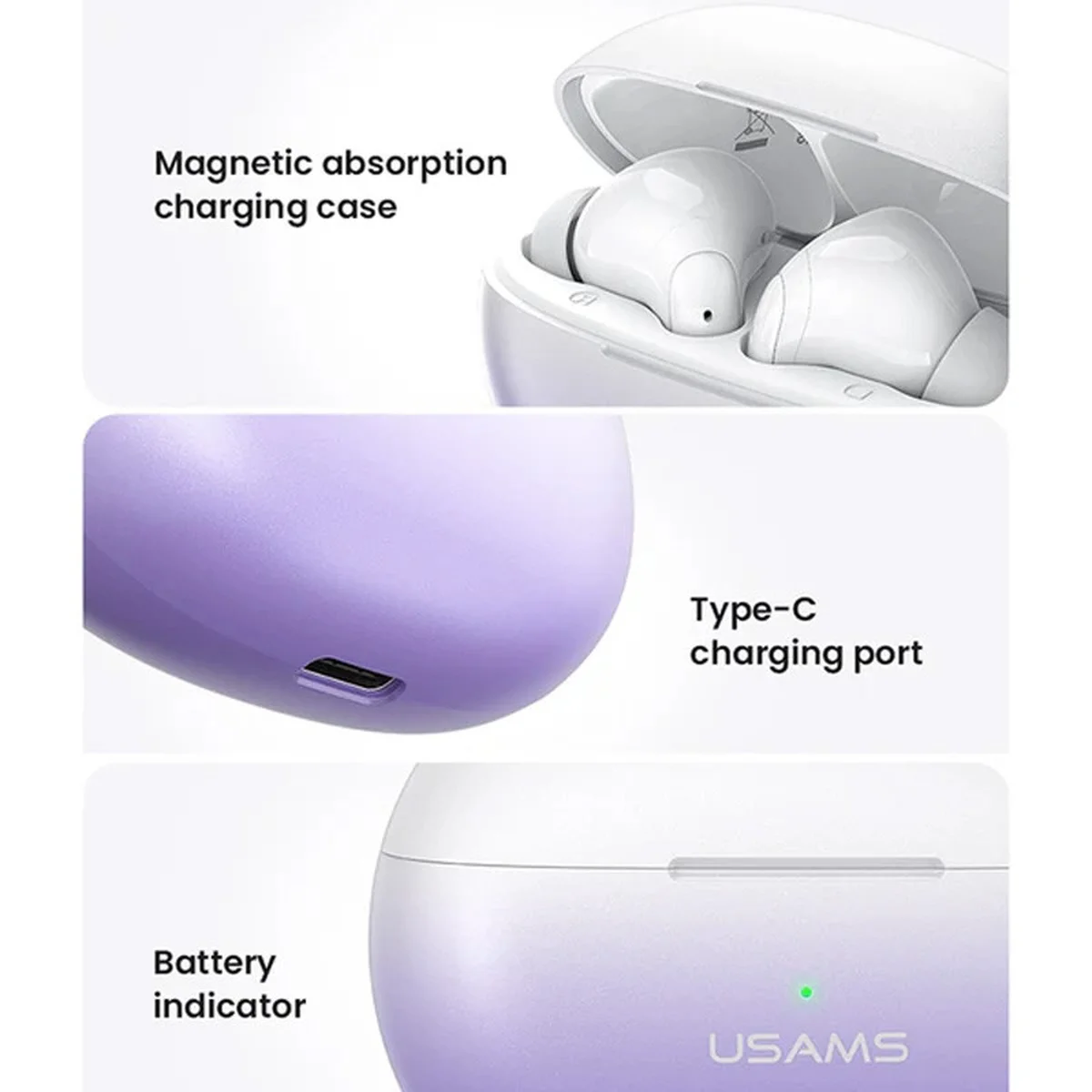 Бездротові навушники TWS Usams-XD19 X-don Series BT 5.3 Gradient Purple