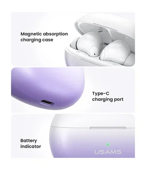 Бездротові навушники TWS Usams-XD19 X-don Series BT 5.3 Gradient Purple