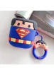 Силиконовый футляр Marvel & DC series для наушников AirPods2 + кольцо Супермен/Синий