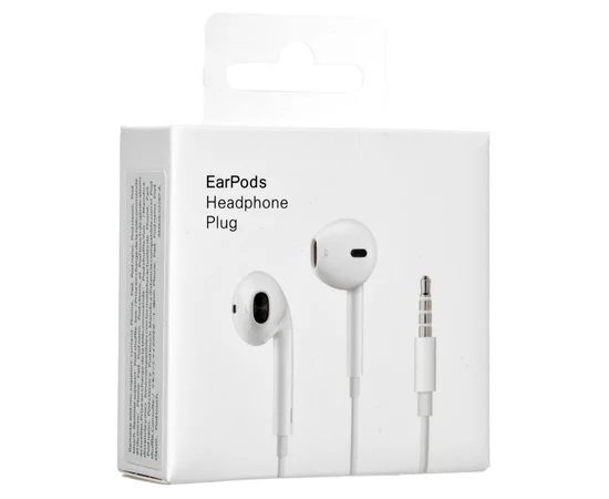 Гарнитура для Apple iPhone с регулировкой громкости, 3.5mm  (box) Белый