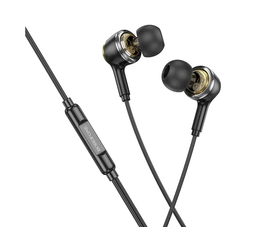 Наушники Borofone BM90 Miller universal (3.5mm/1.2m) Black