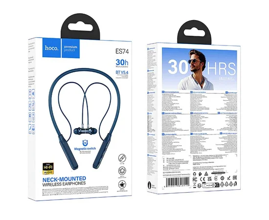 Bluetooth наушники Hoco ES74 Refinado neck-mounted Blue