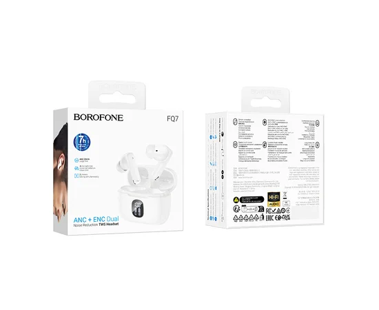 Беспроводные TWS наушники BOROFONE FQ7 Treasure ANC+ENC White