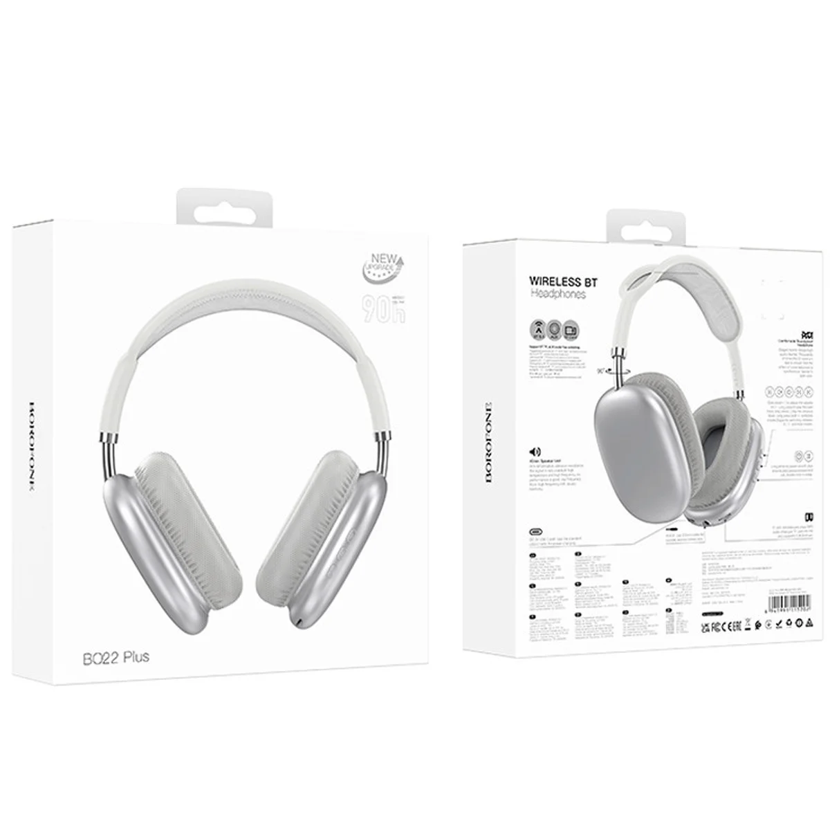 Накладные беспроводные наушники BOROFONE BO22 Plus Elegant Silver