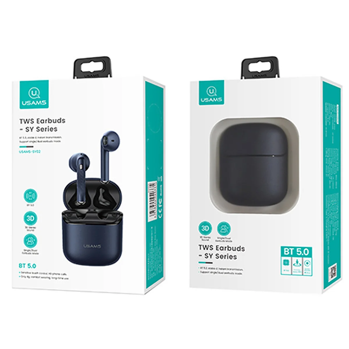 Беспроводные TWS наушники Usams-SY02 BT 5.0 Синий
