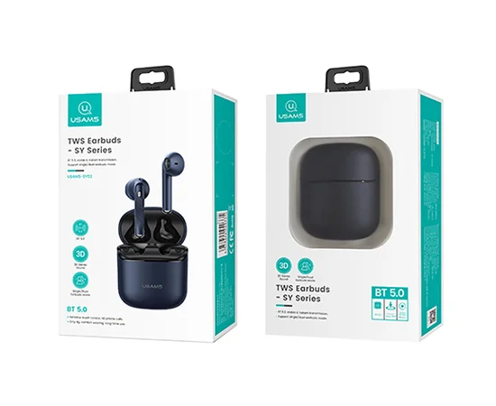Бездротові TWS навушники Usams-SY02 BT 5.0 Синій