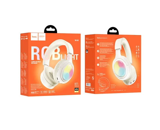 Накладные беспроводные наушники Hoco W48 Focus Milky White