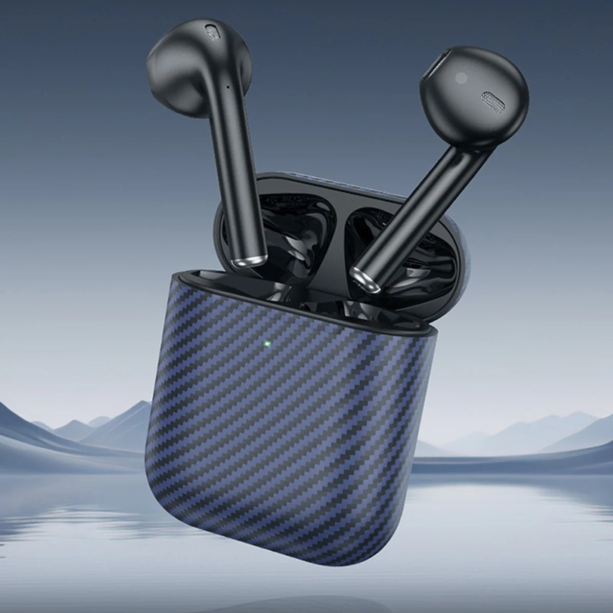 Беспроводные TWS наушники Hoco EW41 Plus (carbon fiber pattern version) Blue