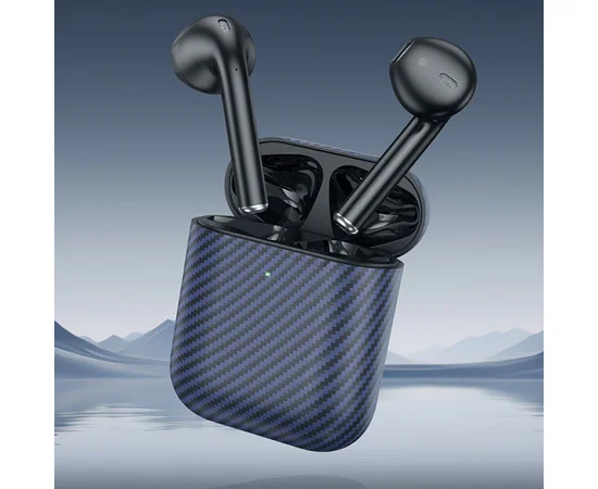 Беспроводные TWS наушники Hoco EW41 Plus (carbon fiber pattern version) Blue