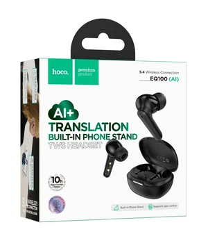 Беспроводные TWS наушники Hoco EQ100 Intelligent AI translation (App) Black