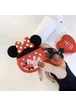 Силиконовый футляр Disney series with Sparckles & Water для наушников AirPods 1/2 + кольцо Минни Маус/Красный