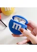 Силиконовый футляр M & M`s с карабином для наушников AirPods2 Синий