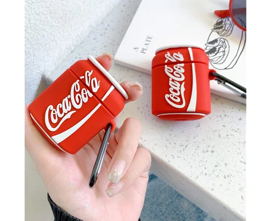 Силиконовый футляр Can для наушников AirPods2 Кока-Кола / Красный