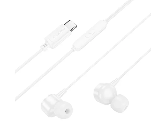 Наушники Borofone BM94 Sonar universal (Type-C/1.2m) White