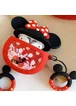 Силиконовый футляр Disney series with Sparckles & Water для наушников AirPods 1/2 + кольцо Минни Маус/Красный