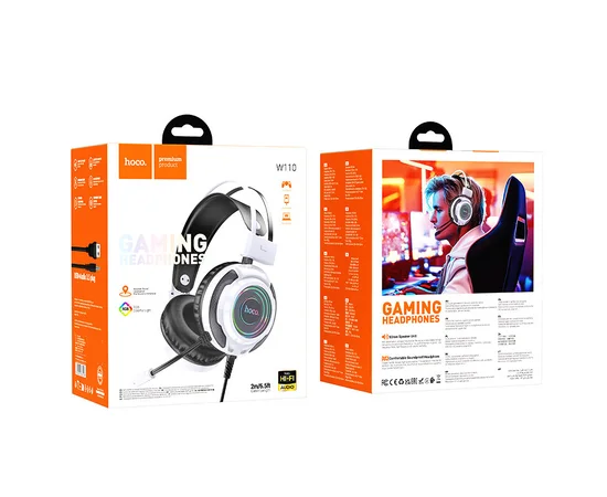 Накладні навушники Hoco W110 Resource (USB+3.5mm/2m) White