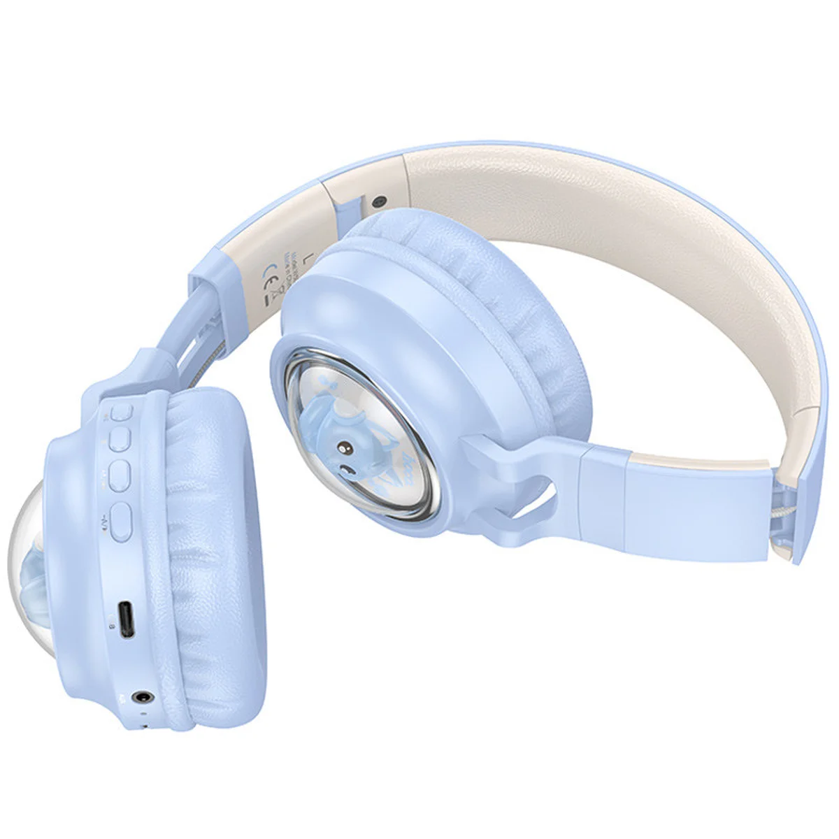 Накладные беспроводные наушники Hoco W50 Cute fun Blue