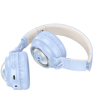 Накладные беспроводные наушники Hoco W50 Cute fun Blue