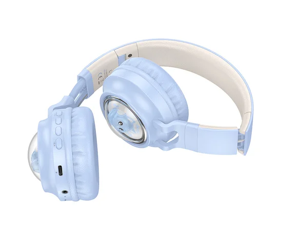 Накладні бездротові навушники Hoco W50 Cute fun Blue