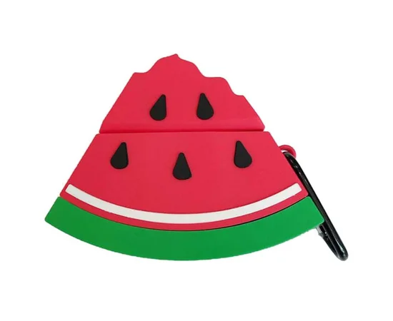Силиконовый футляр Smile Fruits series для наушников AirPods + карабин Watermelon