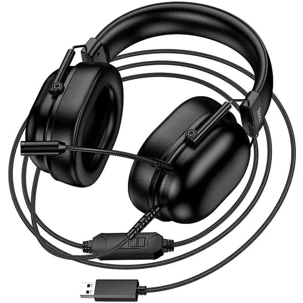 Накладные наушники Hoco W113 Dynamic (USB7.1+3.5mm/2m) Black