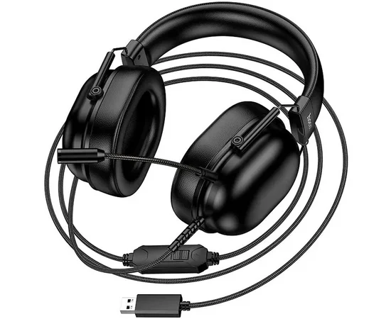 Накладные наушники Hoco W113 Dynamic (USB7.1+3.5mm/2m) Black