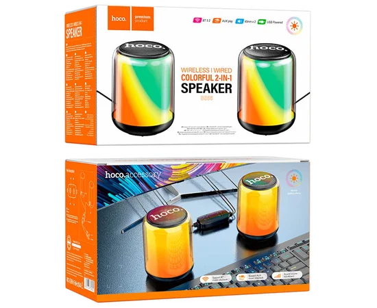 Bluetooth Колонка Hoco BS56 Colorful 2in1 Black