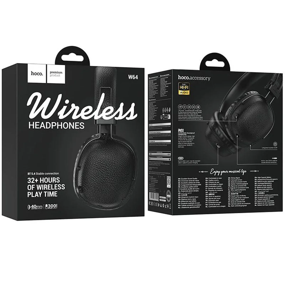 Накладные беспроводные наушники Hoco W64 Earl II Black