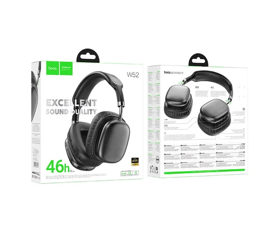 Накладні бездротові навушники Hoco W52 Wonderful Black