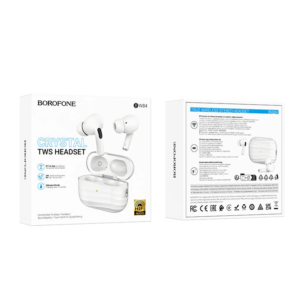 Беспроводные TWS наушники BOROFONE BW84 Dream White