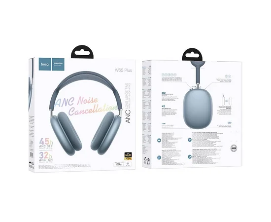 Накладные беспроводные наушники Hoco W65 Plus Happy ANC Blue