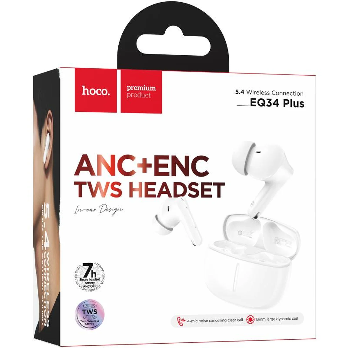 Беспроводные TWS наушники Hoco EQ34 Plus Rima ANC (App) White