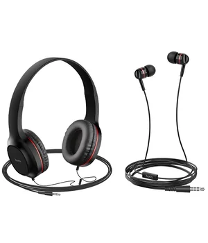 Провідна гарнітура Hoco W24 Чорно - червоний